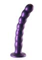 Load image into Gallery viewer, Ouch! Beaded G-Spot Silicone Dildo 8in - Metallic
