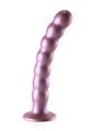 Load image into Gallery viewer, Ouch! Beaded G-Spot Silicone Dildo 8in - Metallic
