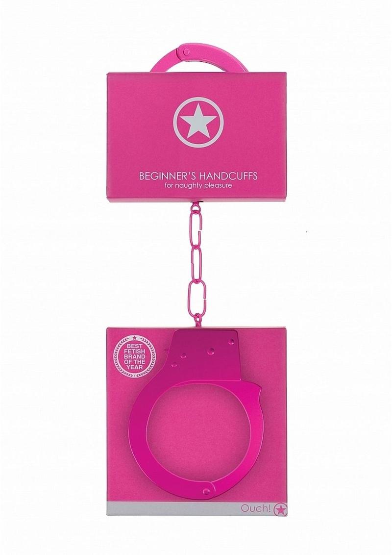 Load image into Gallery viewer, Ouch! Beginners Handcuffs - Metal/Pink
