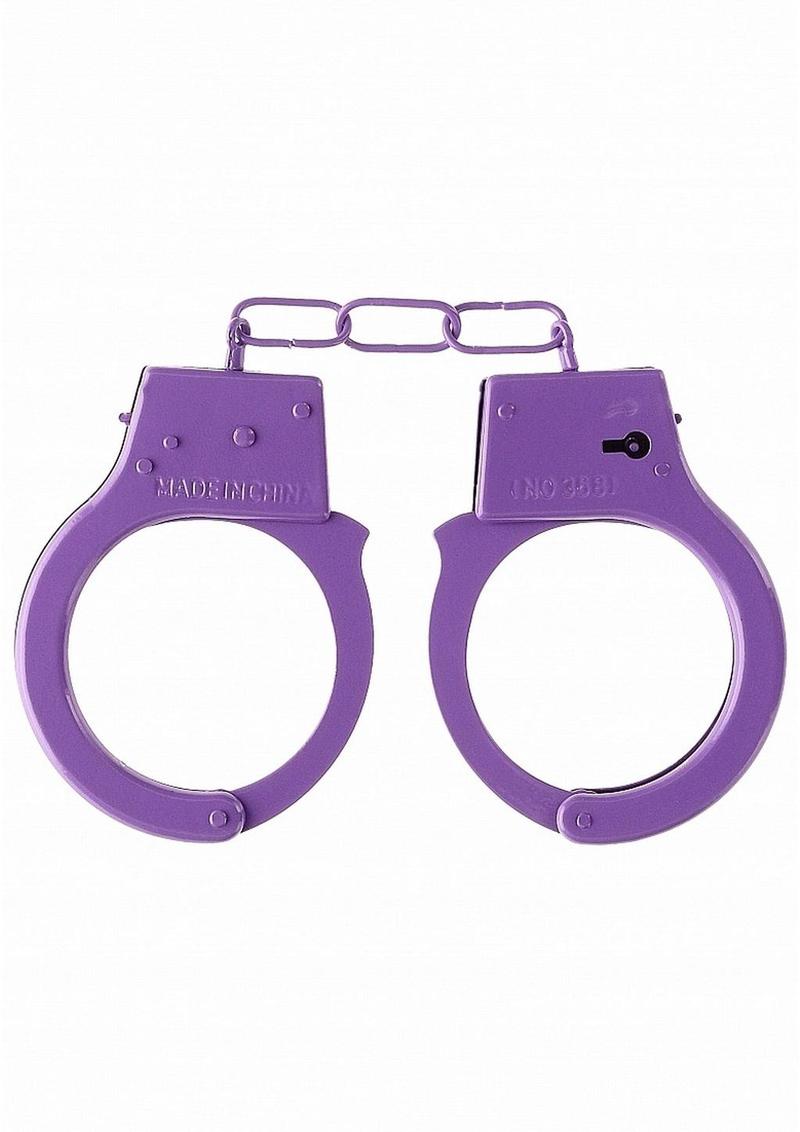 Load image into Gallery viewer, Ouch! Beginners Handcuffs - Metal/Purple
