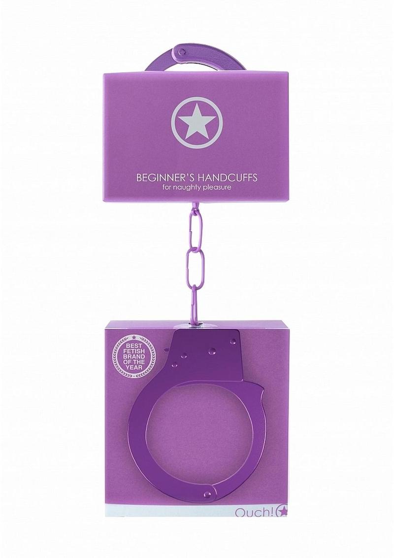 Load image into Gallery viewer, Ouch! Beginners Handcuffs - Metal/Purple
