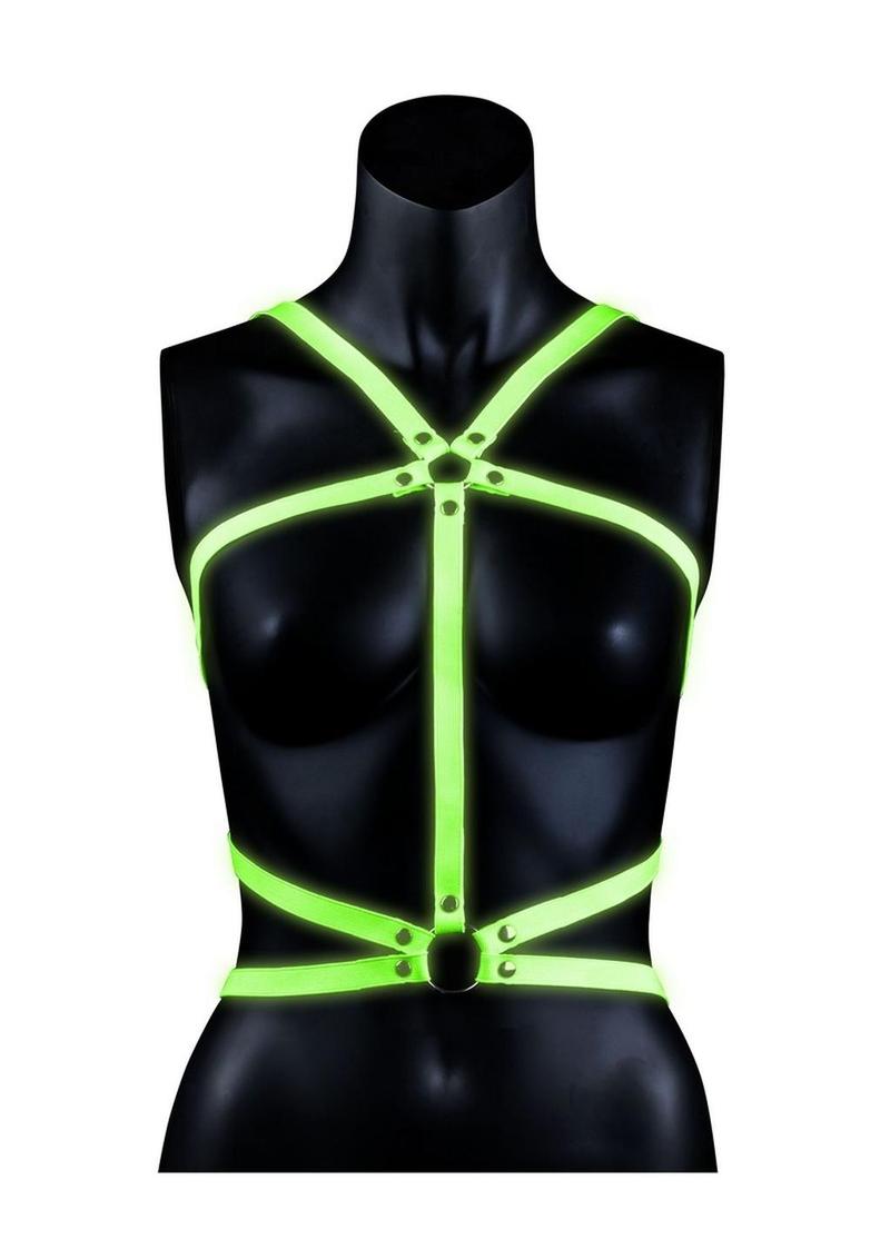 Load image into Gallery viewer, Ouch Body Harness - Glow In The Dark/Green - Large/XLarge
