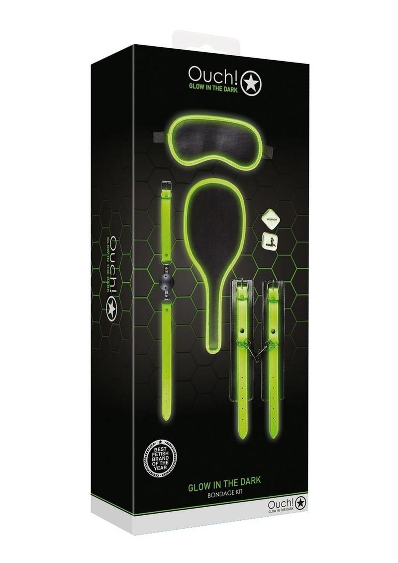 Load image into Gallery viewer, Ouch! Bondage Kit #1 - Black/Glow In The Dark/Green
