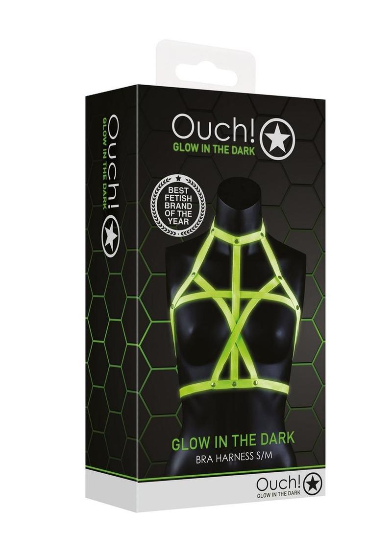 Load image into Gallery viewer, Ouch! Bra Harness - Glow In The Dark/Green - Medium/Small
