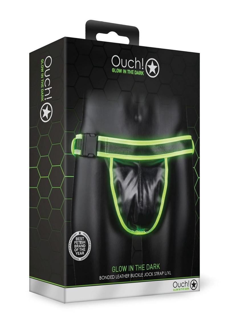 Load image into Gallery viewer, Ouch! Buckle Jock Strap - Black/Glow In The Dark/Green - Large/XLarge
