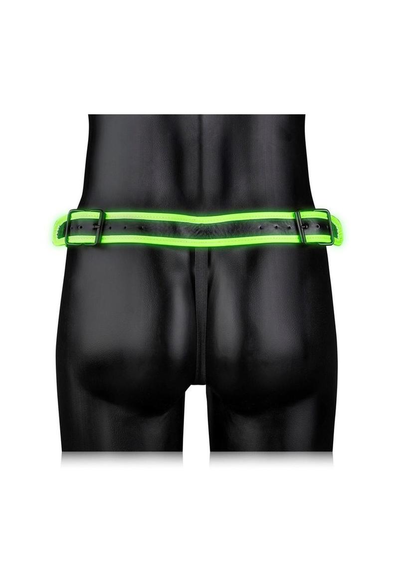 Load image into Gallery viewer, Ouch! Buckle Jock Strap - Black/Glow In The Dark/Green/Metal - Large/XLarge
