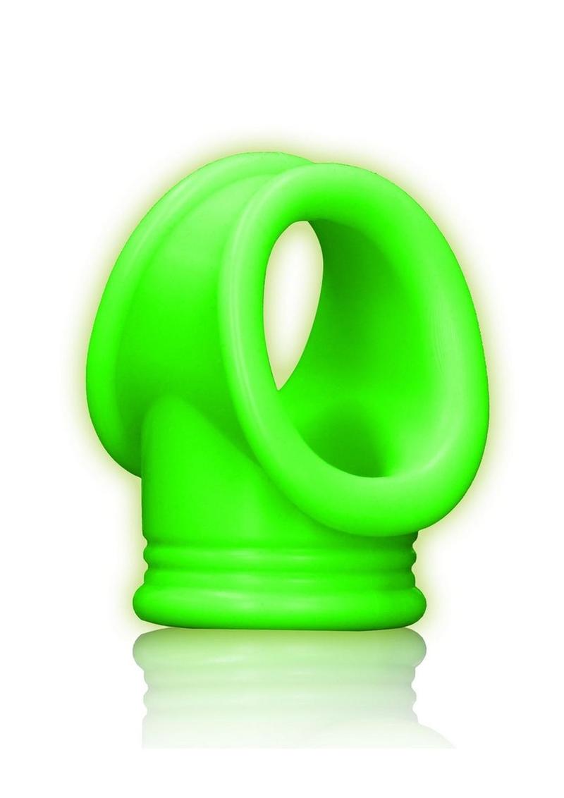 Load image into Gallery viewer, Ouch! Cock Ring and Ball Strap Silicone Separator - Glow In The Dark/Green
