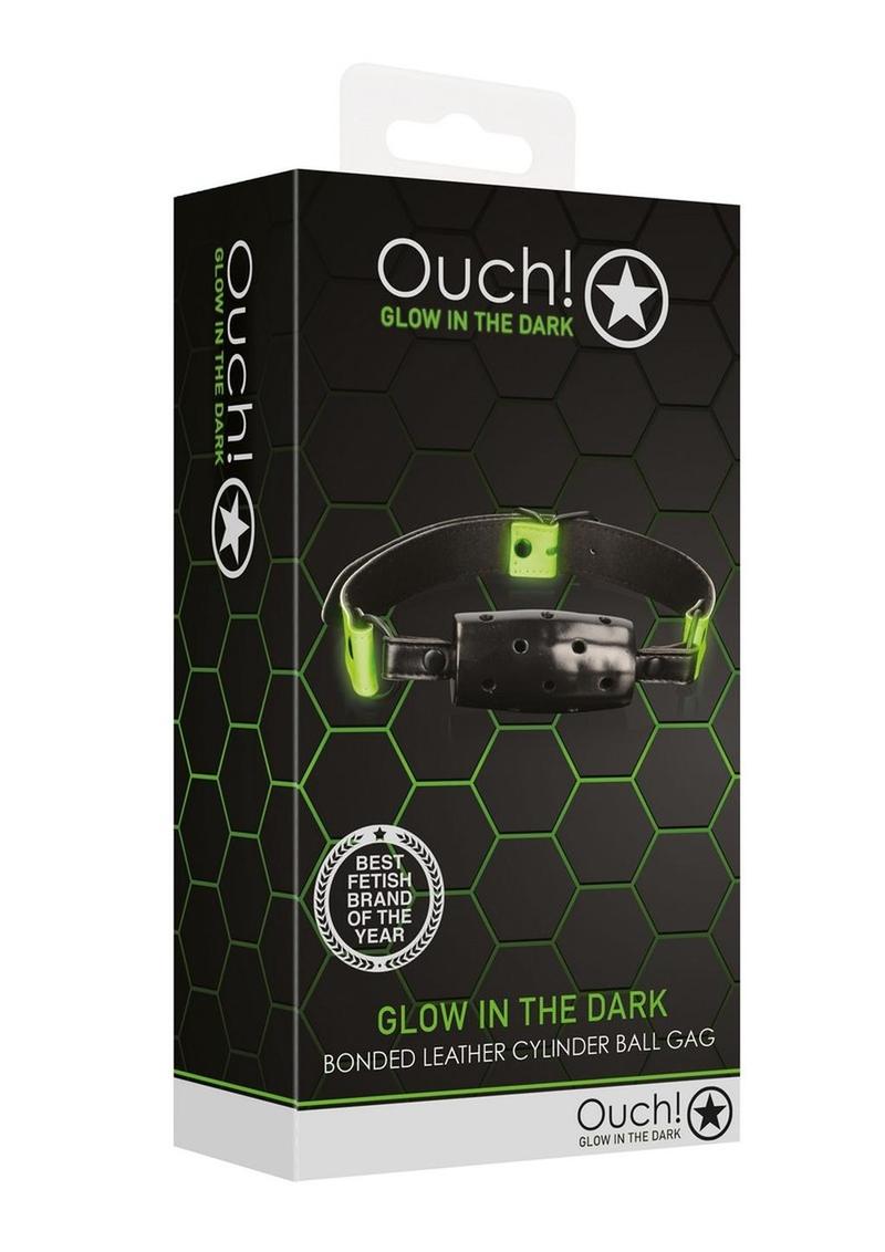 Load image into Gallery viewer, Ouch! Cylinder Gag - Black/Glow In The Dark/Green
