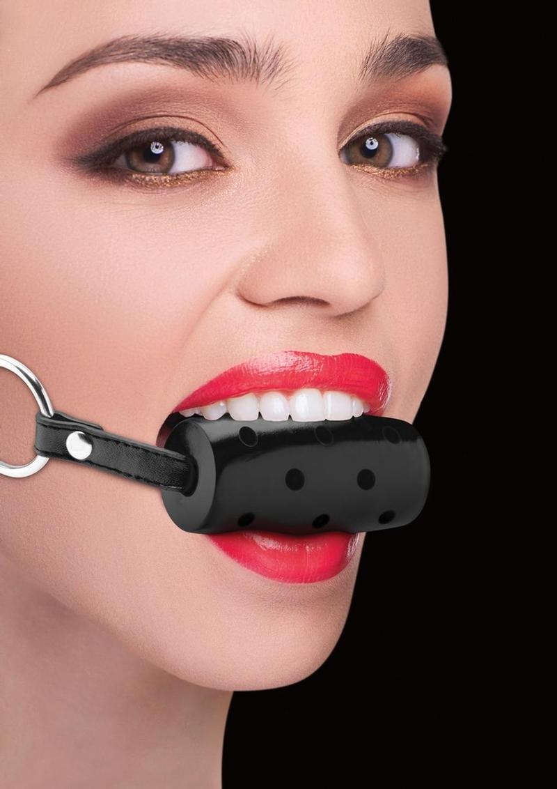 Load image into Gallery viewer, Ouch! Cylinder Gag with Leather Straps
