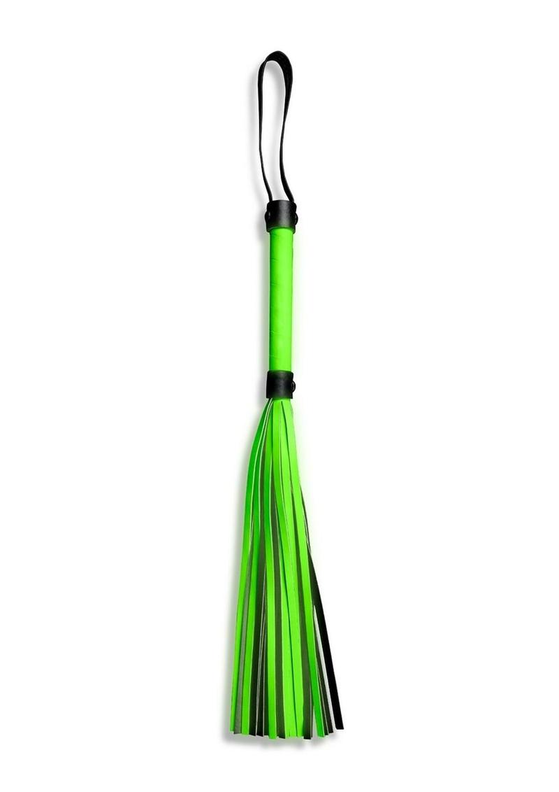 Load image into Gallery viewer, Ouch! Flogger - Black/Glow In The Dark/Green
