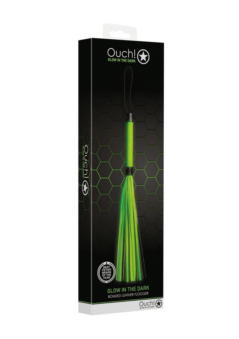 Load image into Gallery viewer, Ouch! Flogger - Black/Glow In The Dark/Green
