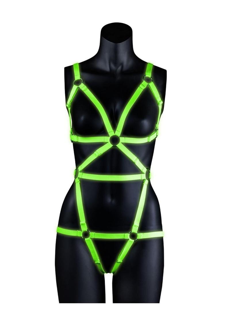 Load image into Gallery viewer, Ouch! Full Body Harness - Glow In The Dark/Green - Large/XLarge
