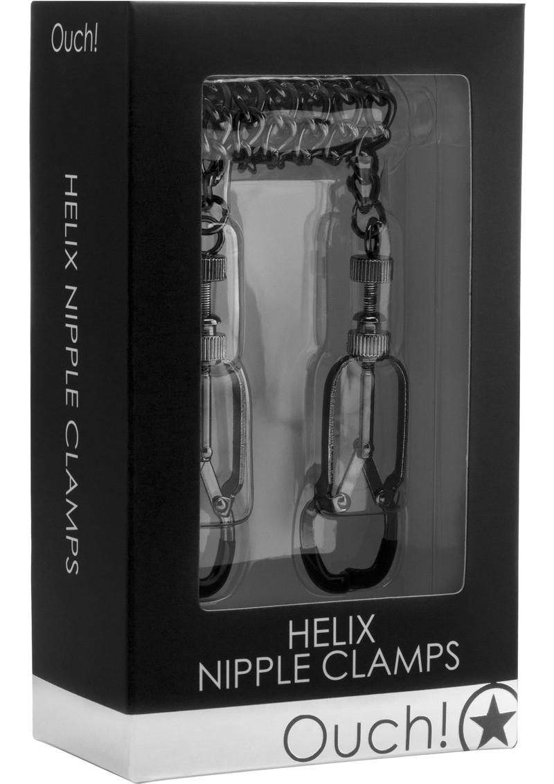 Load image into Gallery viewer, Ouch! Helix Nipple Clamps - Black/Metal
