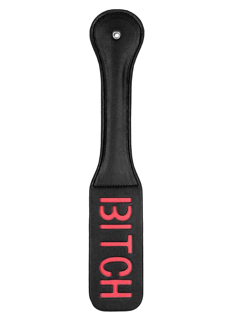 Load image into Gallery viewer, Ouch! Leather Paddle Bitch - Black
