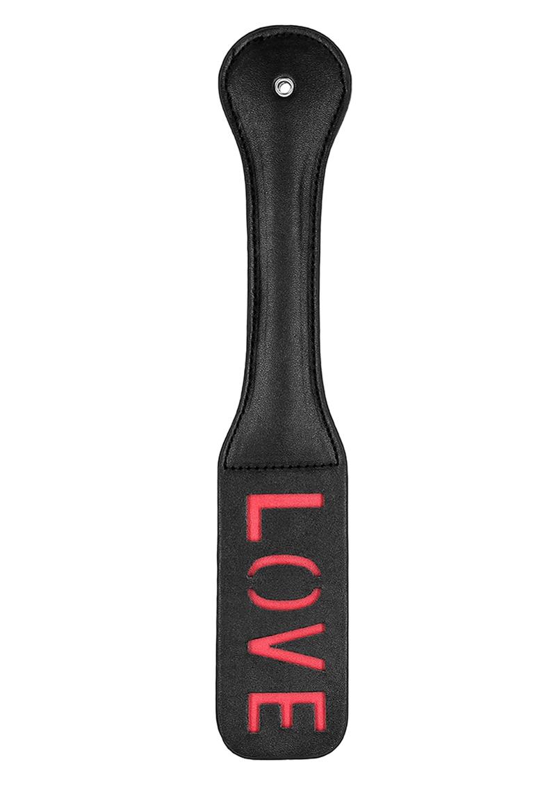 Load image into Gallery viewer, Ouch! Leather Paddle Love - Black
