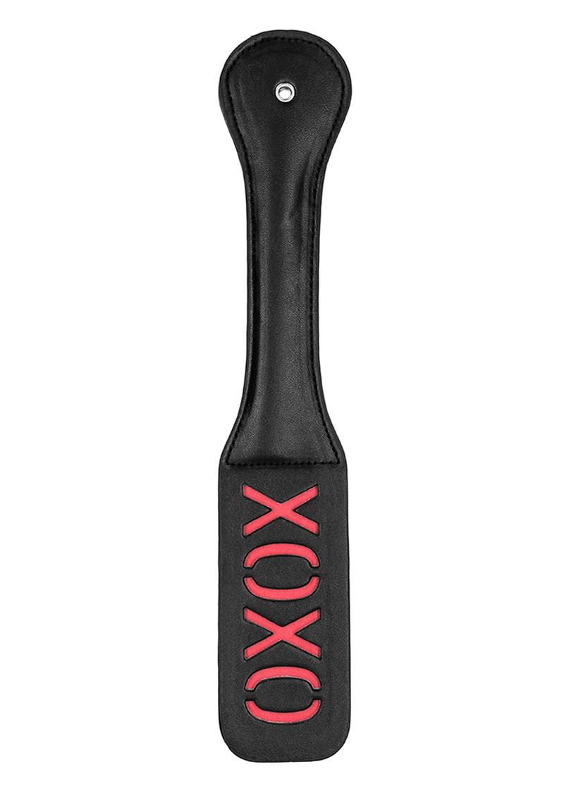 Load image into Gallery viewer, Ouch! Leather Paddle Xoxo - Black
