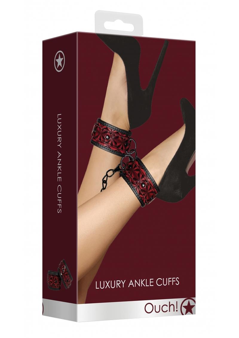 Load image into Gallery viewer, Ouch! Luxury Ankle Cuffs - Burgundy
