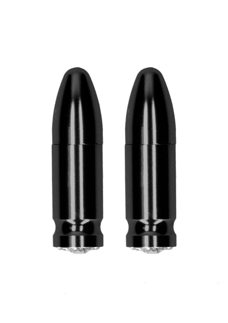 Load image into Gallery viewer, Ouch! Magnetic Nipple Clamps Diamond Bullet - Black
