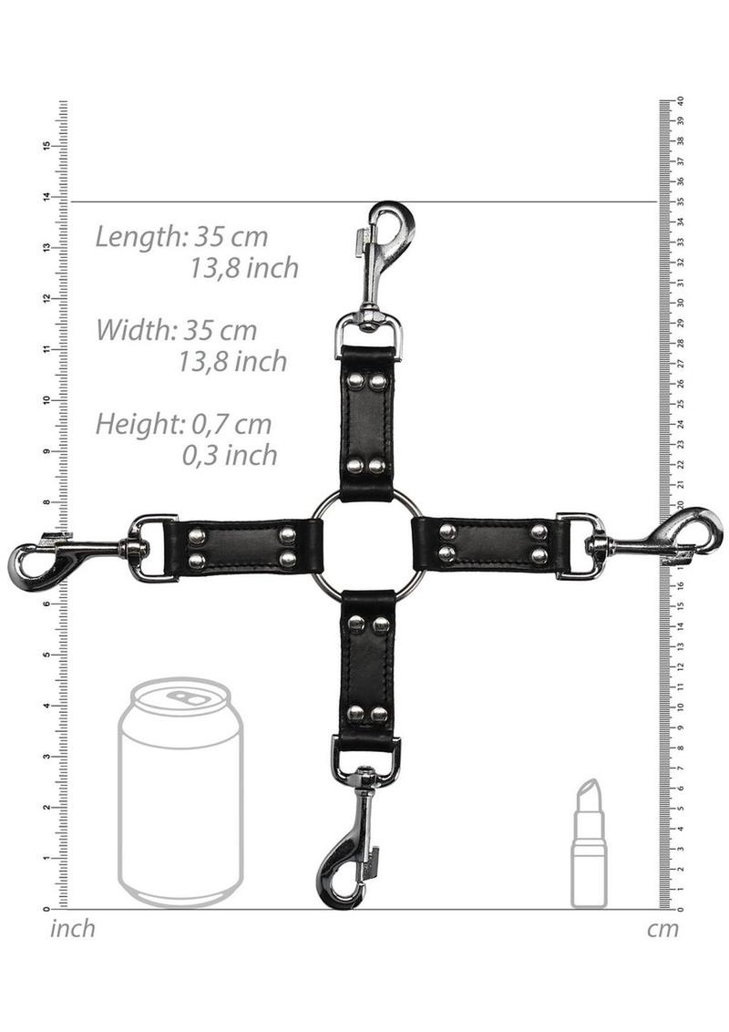 Load image into Gallery viewer, Ouch! Pain 4-Way Leather Hogtie Cross
