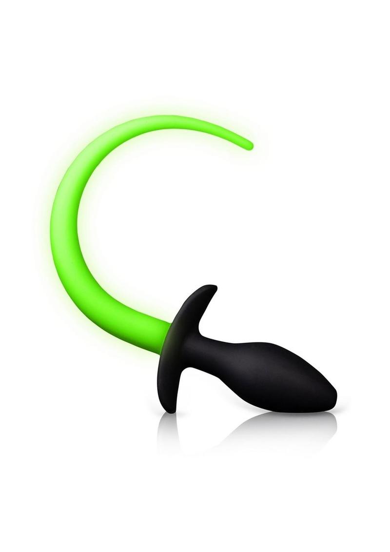 Load image into Gallery viewer, Ouch! Puppy Tail Silicone Plug - Glow In The Dark/Green
