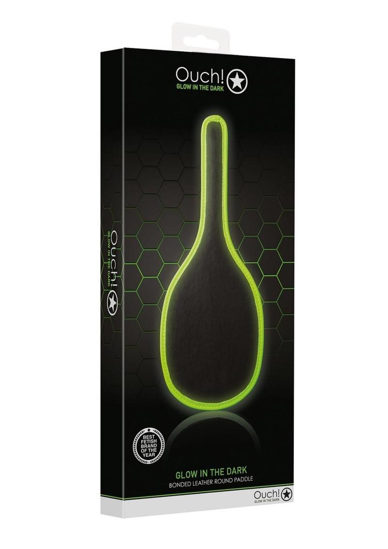 Load image into Gallery viewer, Ouch! Round Paddle - Black/Glow In The Dark/Green
