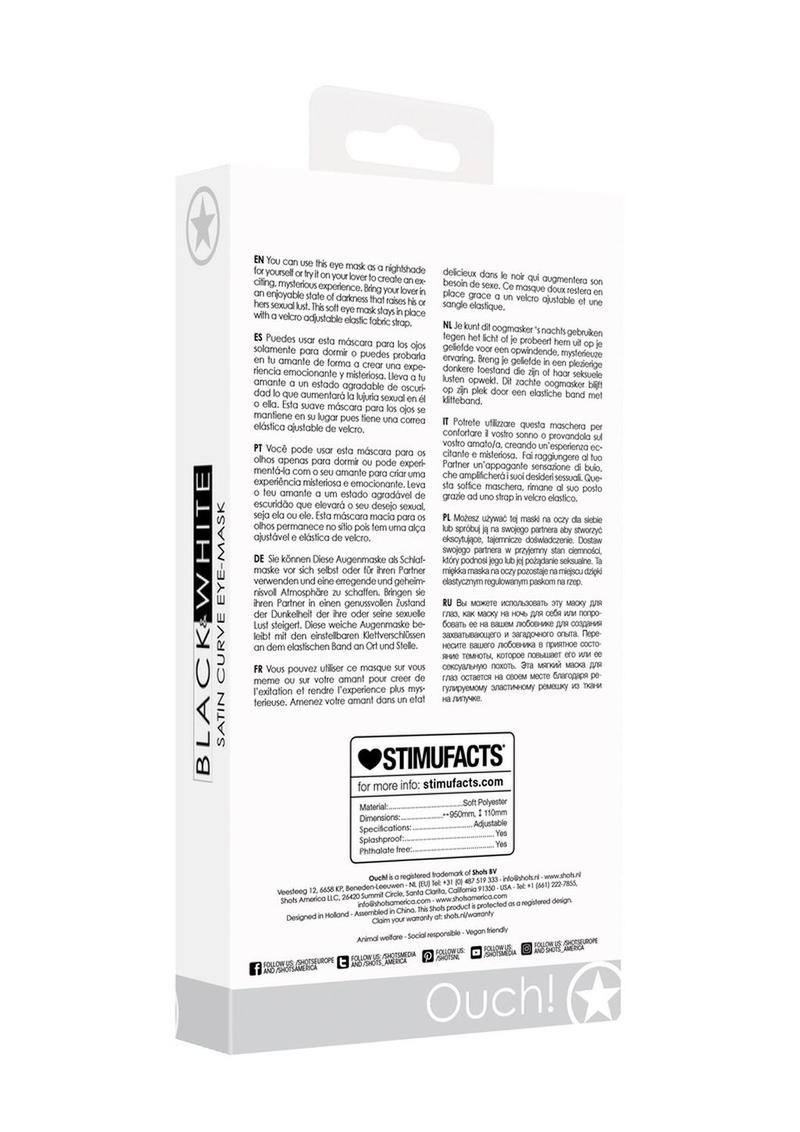 Load image into Gallery viewer, Ouch! Satin Curvy Eye Mask with Elastic Straps
