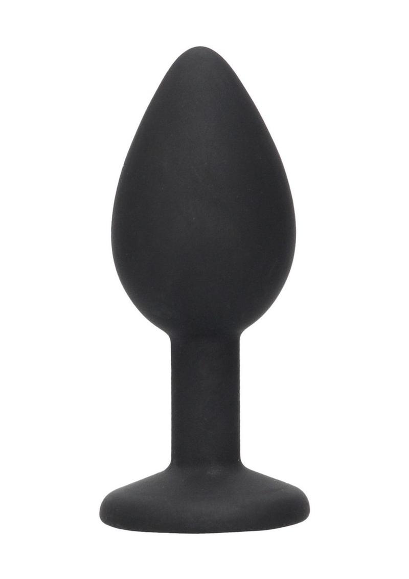 Load image into Gallery viewer, Ouch! Silicone Butt Plug with Removable Jewel - Black
