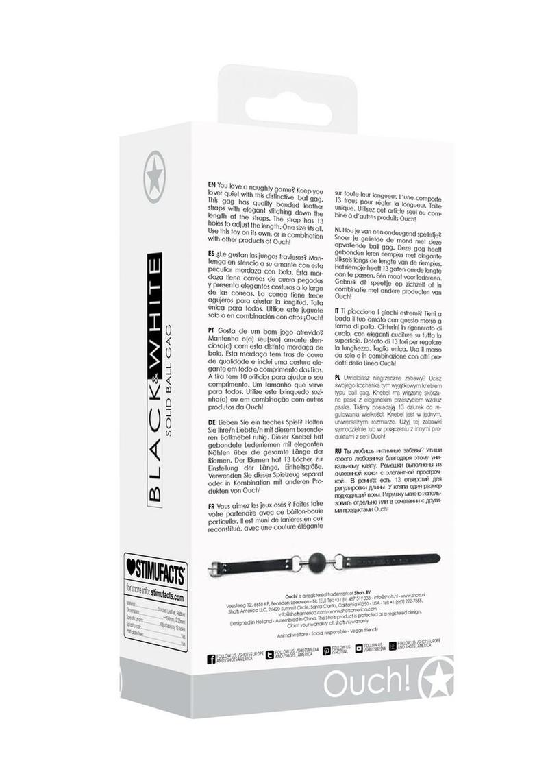 Load image into Gallery viewer, Ouch! Solid Ball Gag with Bonded Leather Straps
