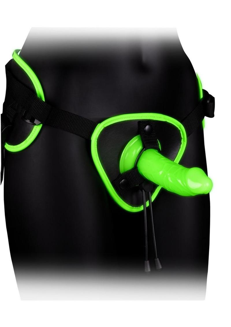 Load image into Gallery viewer, Ouch! Strap-On Harness - Black/Glow In The Dark/Green
