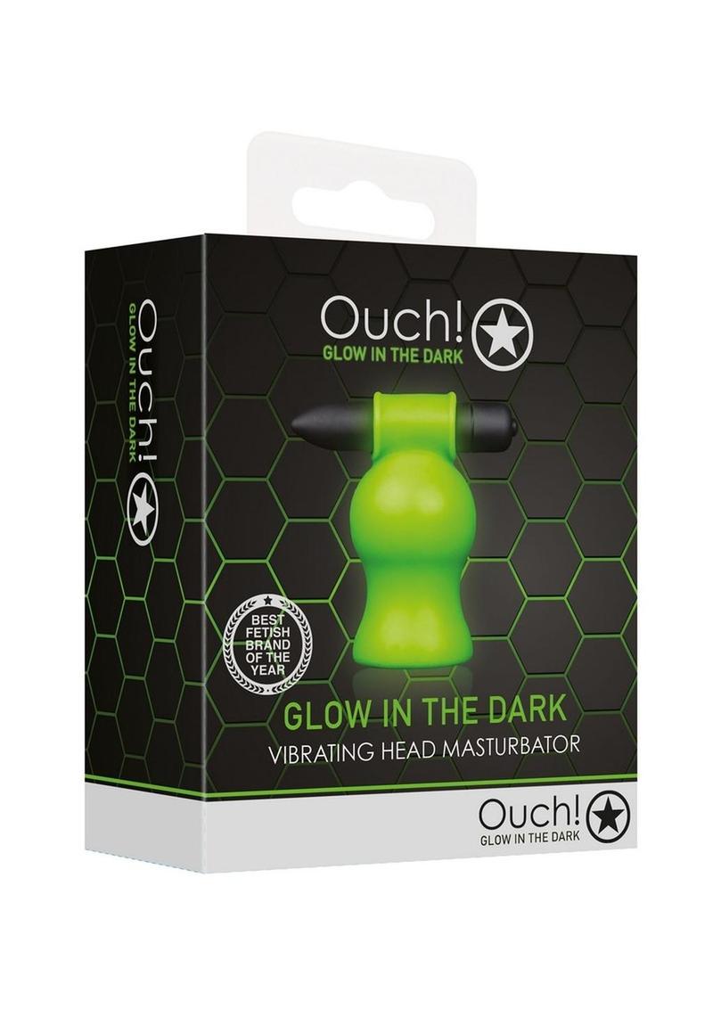 Load image into Gallery viewer, Ouch! Vibrating Head Masturbator - Black/Glow In The Dark/Green
