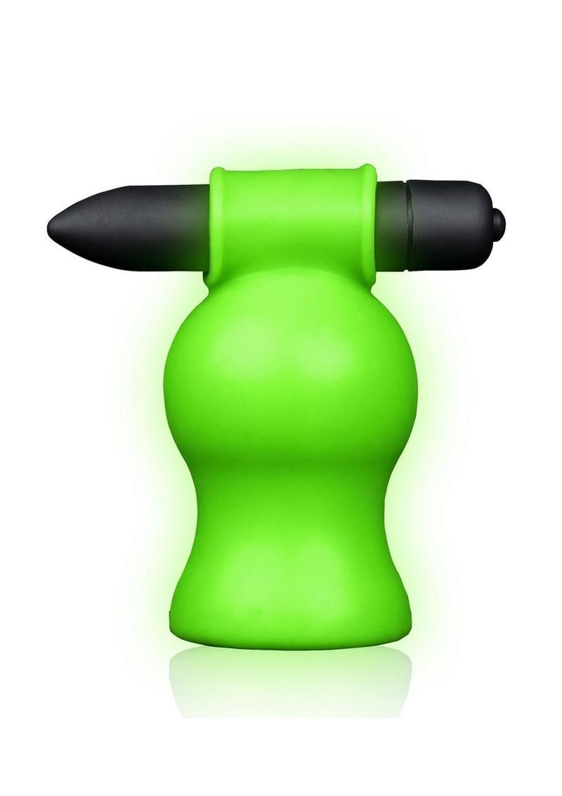 Load image into Gallery viewer, Ouch! Vibrating Head Masturbator - Black/Glow In The Dark/Green
