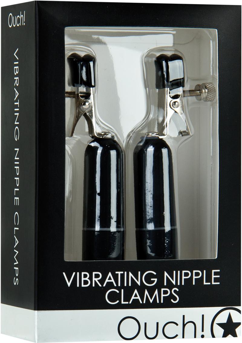 Load image into Gallery viewer, Ouch! Vibrating Nipple Clamps - Black
