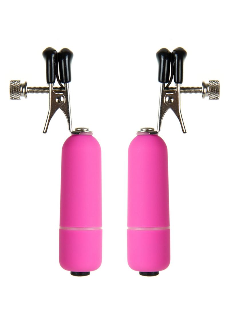 Load image into Gallery viewer, Ouch! Vibrating Nipple Clamps - Pink
