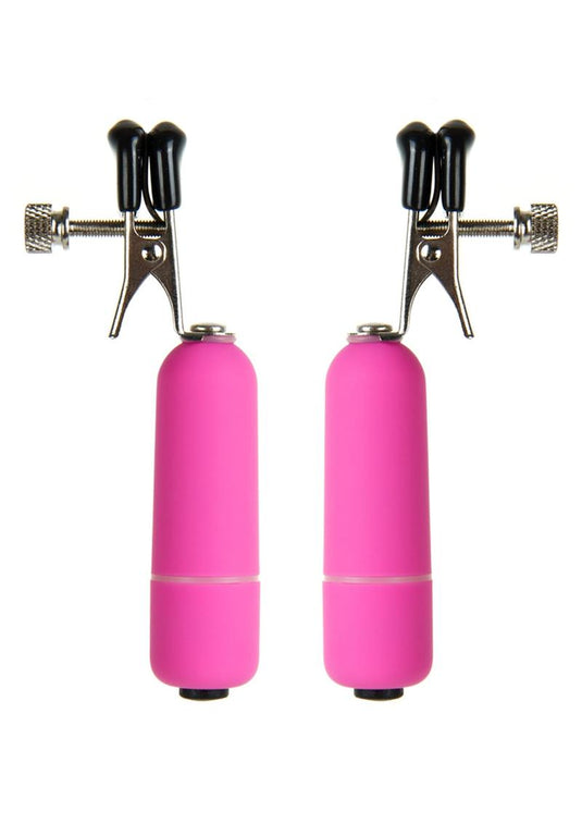 Ouch! Vibrating Nipple Clamps - Pink