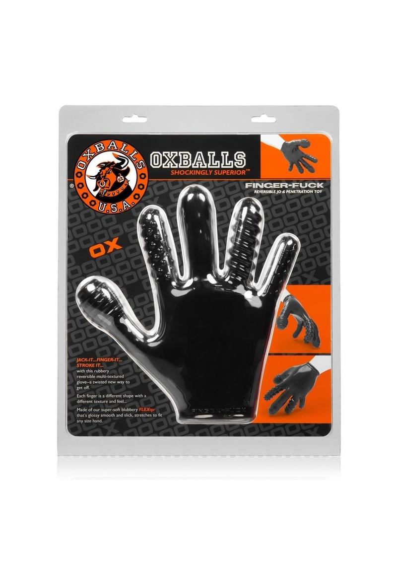 Load image into Gallery viewer, Oxballs Finger Fuck Textured Glove - Black
