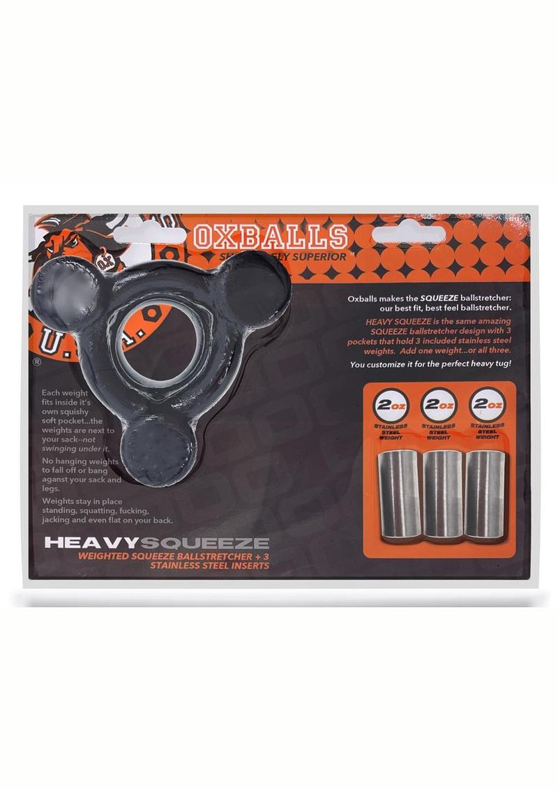 Load image into Gallery viewer, Oxballs Heavy Squeeze Ballstretcher with Stainless Steel Weights - Black
