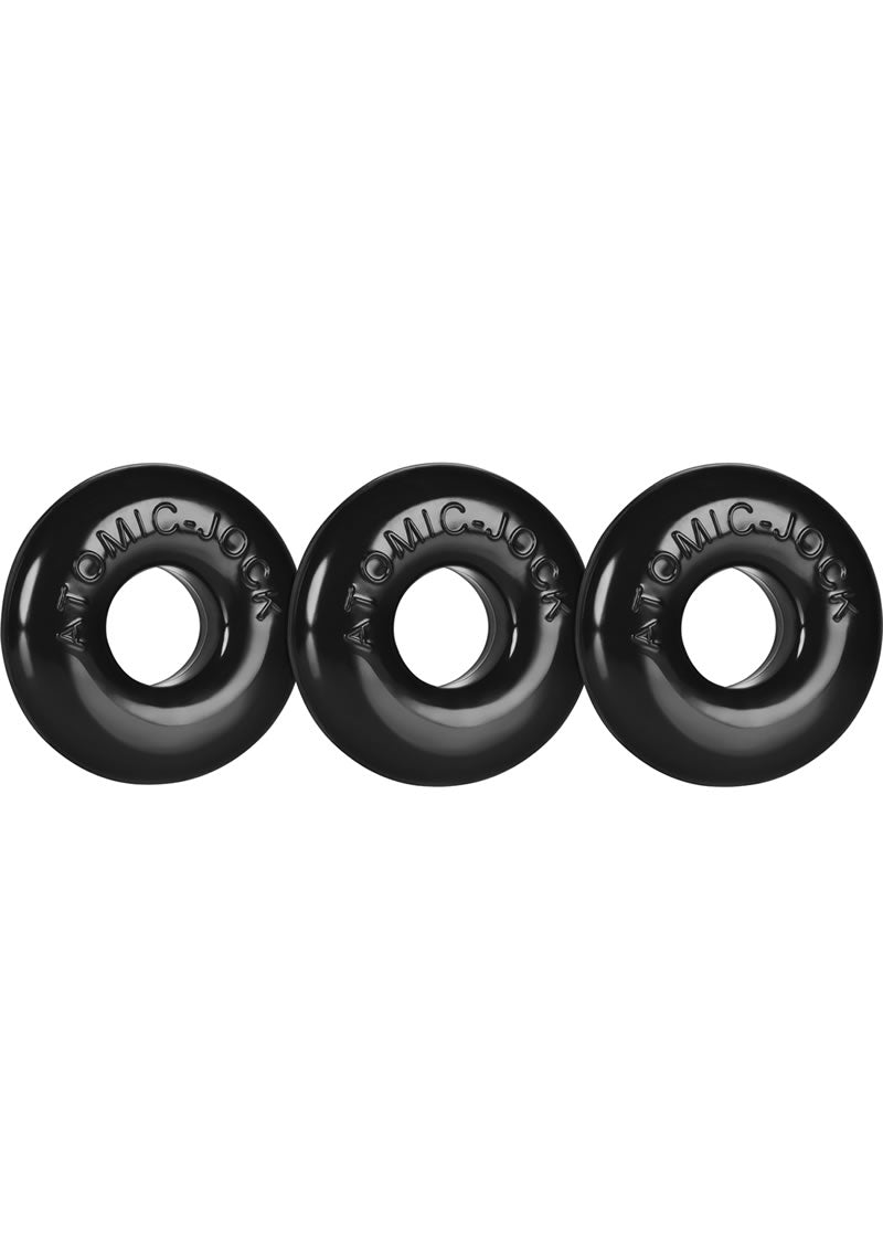 Load image into Gallery viewer, Oxballs Ringer Donut Cock Ring - Black - 3 Pack
