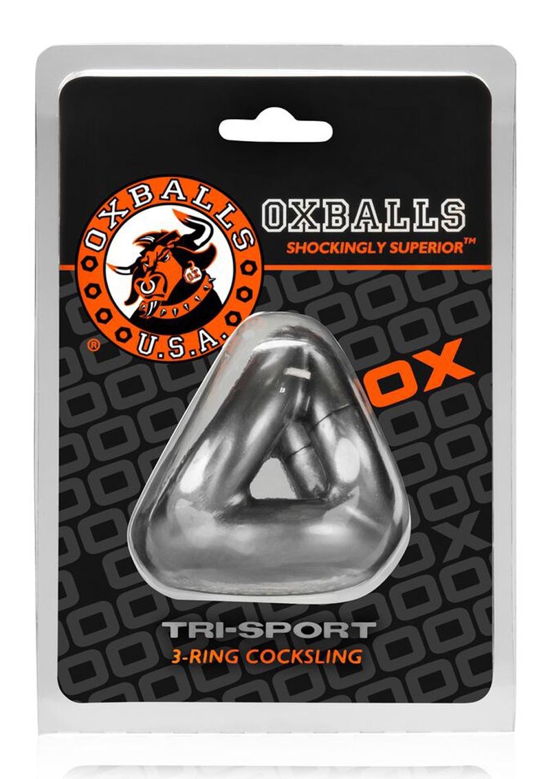 Load image into Gallery viewer, Oxballs Tri-Sport 3 Ring Cock Sling - Silver
