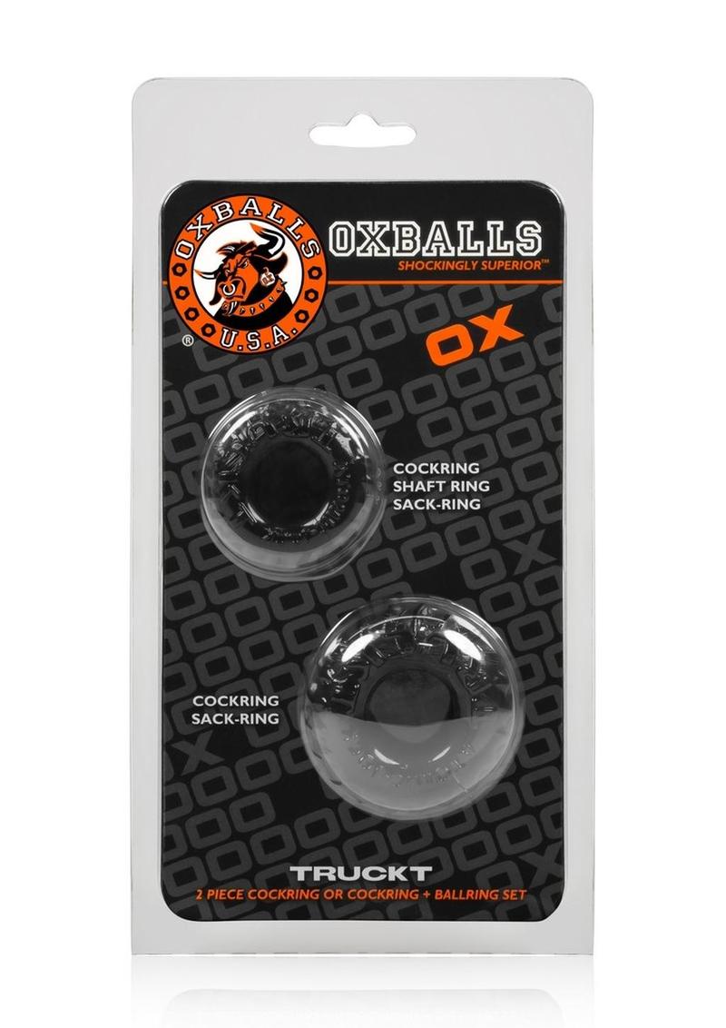 Load image into Gallery viewer, Oxballs Truckt Cock Ring - Black - 2 Pack
