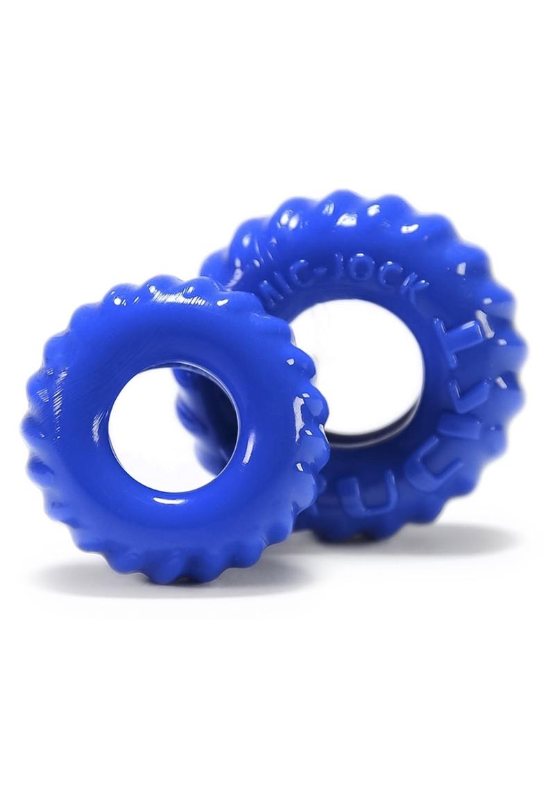 Load image into Gallery viewer, Oxballs Truckt Cock Ring (2 Pack) - Police - Blue
