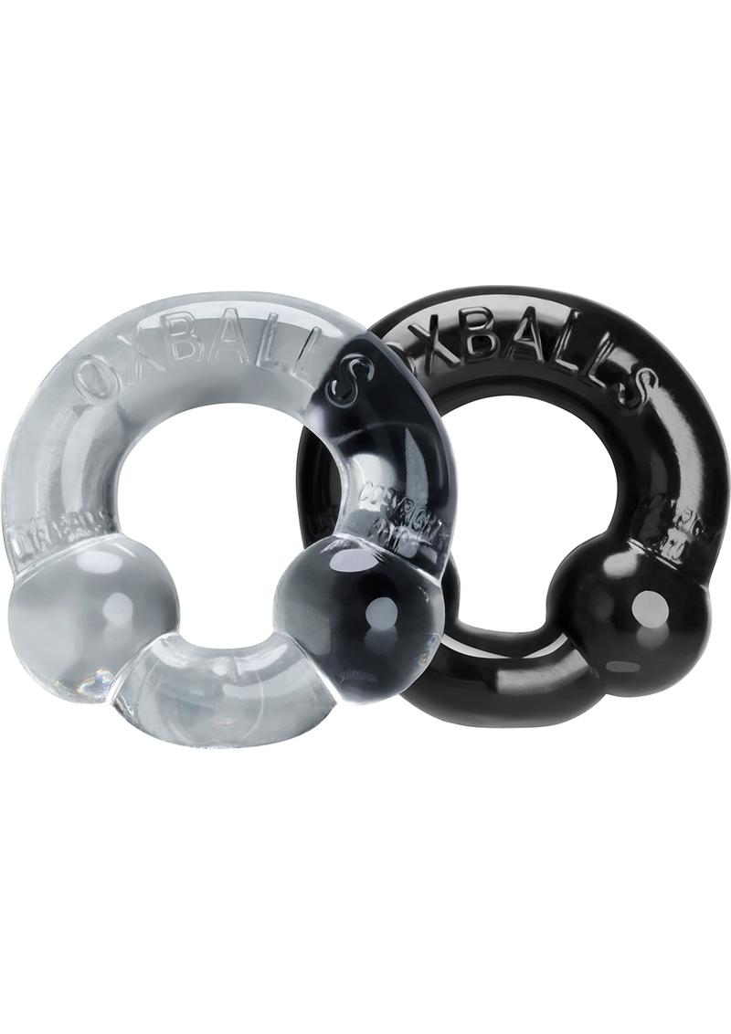 Load image into Gallery viewer, Oxballs Ultraballs Cock Ring - Black/Clear - 2 Pack/Set
