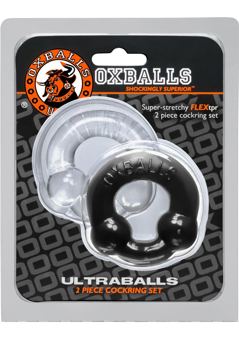 Load image into Gallery viewer, Oxballs Ultraballs Cock Ring - Black/Clear - 2 Pack/Set
