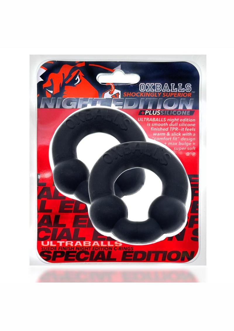 Load image into Gallery viewer, Oxballs Ultraballs Cock Ring Set (2 Pack)- Night Edition - Black
