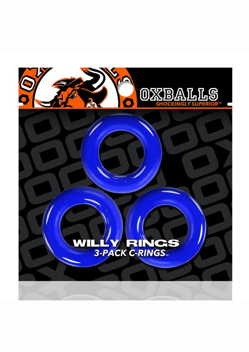 Load image into Gallery viewer, Oxballs Willy Rings Cock Rings - Blue - 3 Pack
