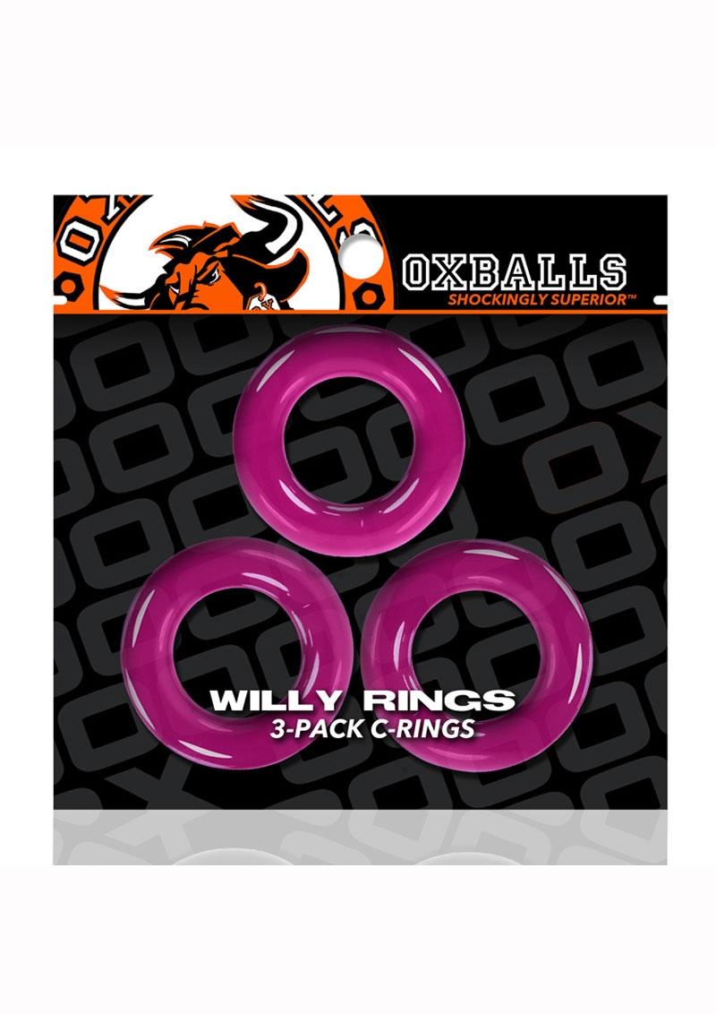 Load image into Gallery viewer, Oxballs Willy Rings Cock Rings - Pink - 3 Pack
