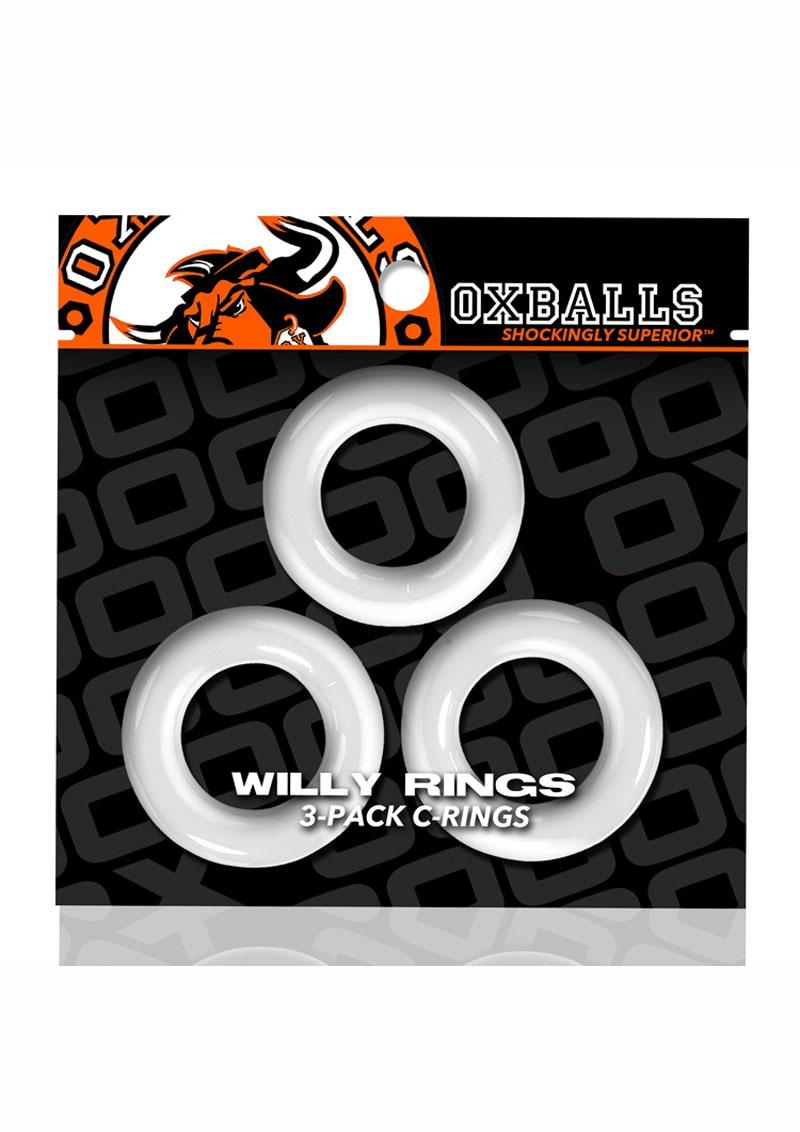 Load image into Gallery viewer, Oxballs Willy Rings Cock Rings - White - 3 Pack
