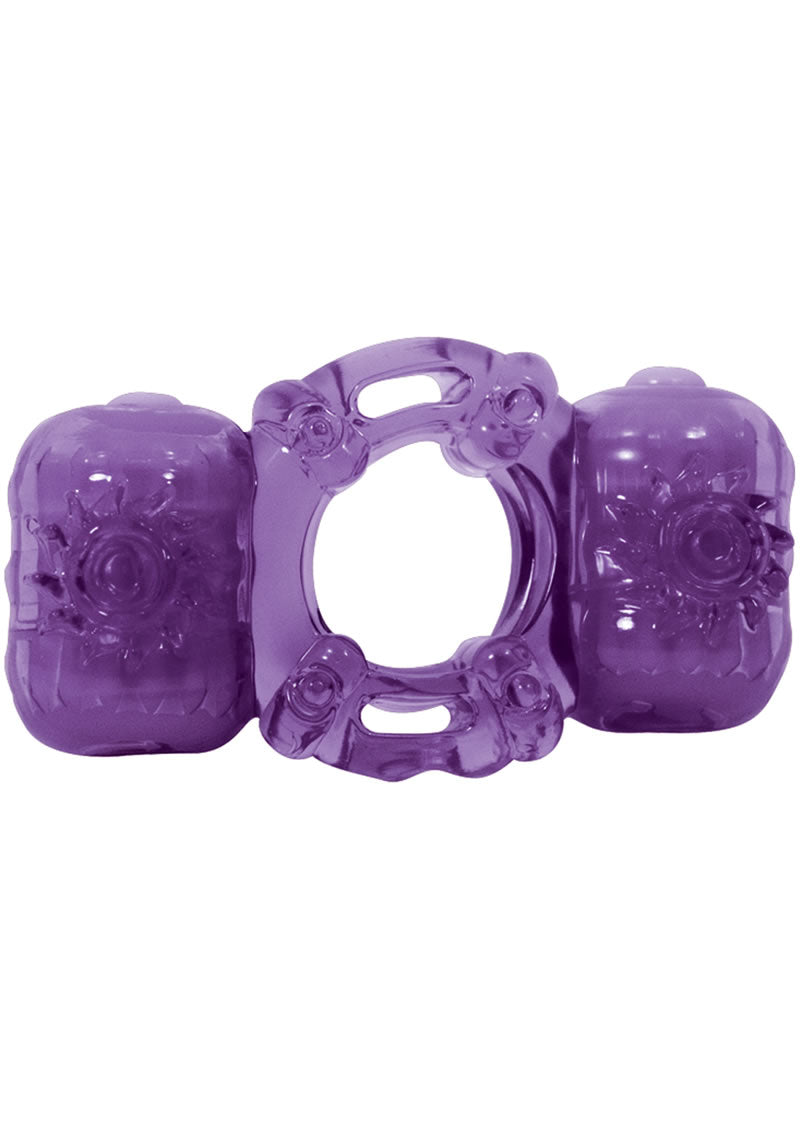 Load image into Gallery viewer, Partners Pleasure Ring Silicone Vibrating Cock Ring - Purple

