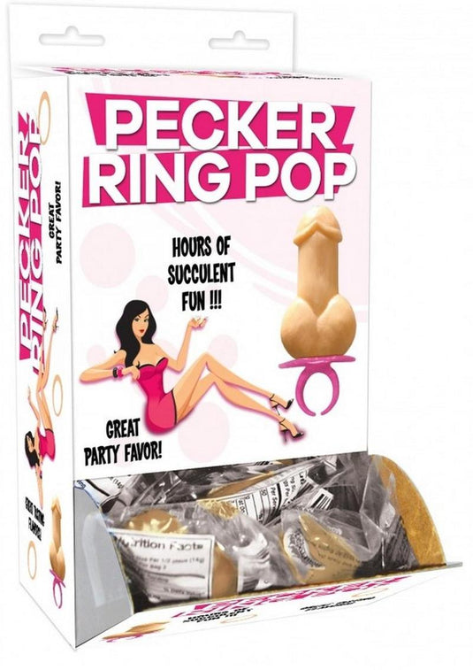 Pecker Ring Penis Shaped Candy Ring Pop (12 Piece Display) - Assorted Flavors