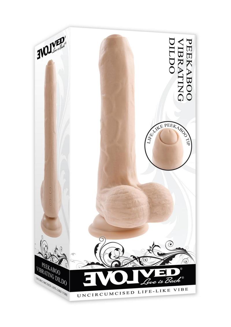 Load image into Gallery viewer, Peek A Boo Vibrating Rechargeable Silicone Dildo - Light
