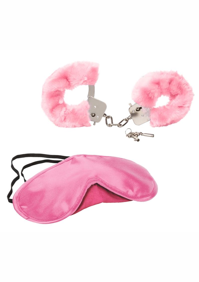 Load image into Gallery viewer, Pleasure Cuffs with Satin Mask - Pink
